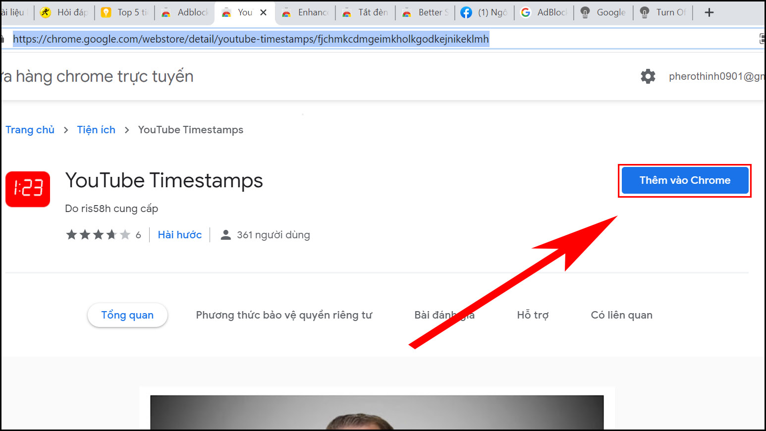 Nhấn v&agrave;o Th&ecirc;m v&agrave;o Chrome.